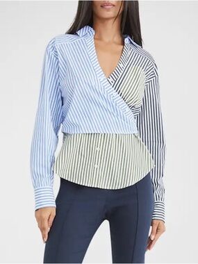 Veronica Beard Mayfair Button-Front Wrap Top 2